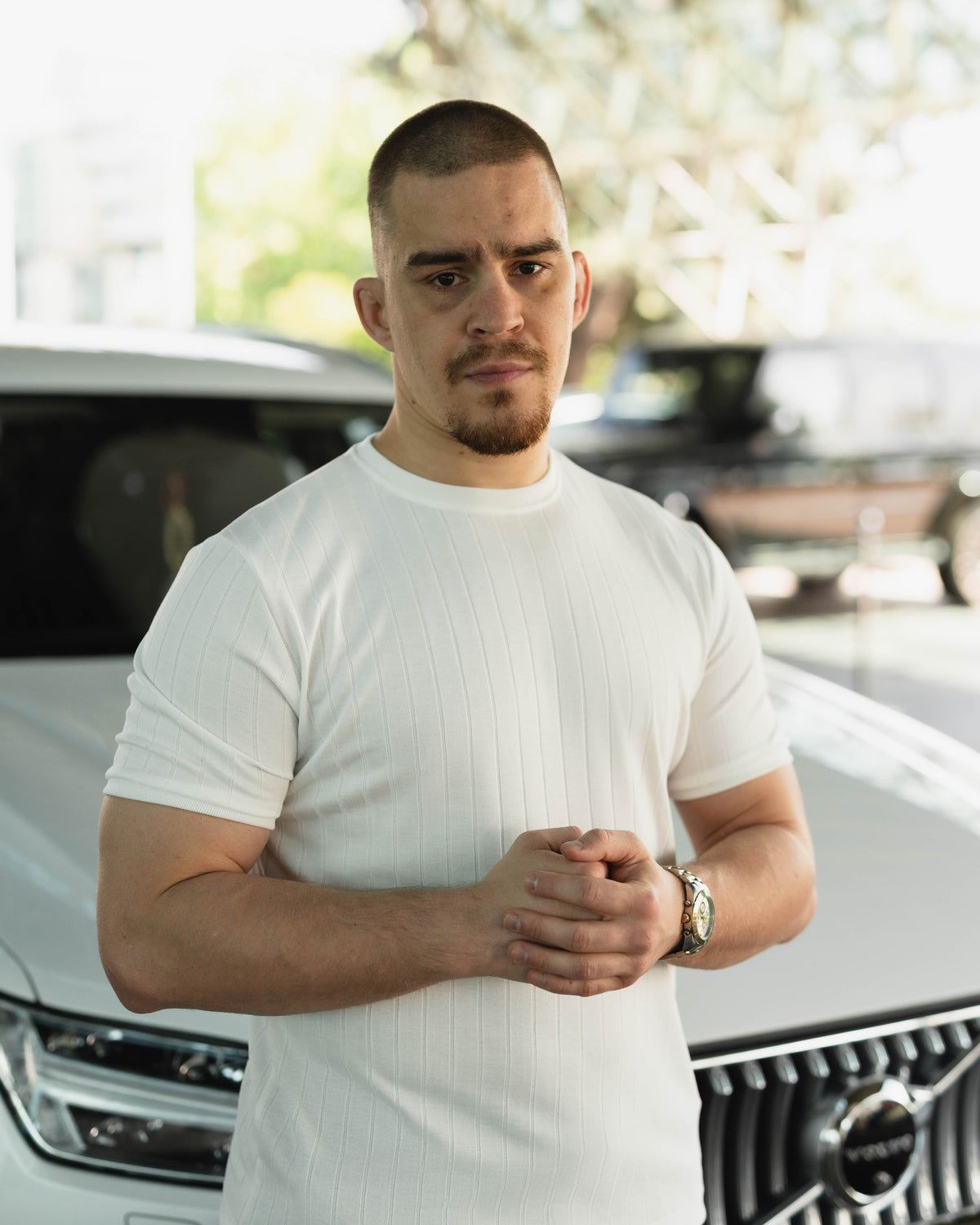 LAZARE™ AZUR LINES T-SHIRT - WHITE