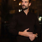 LAZARE™ CLASSIC HALF ZIP - DARK BROWN