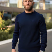 LAZARE™ CLASSIC CREWNECK SWEATER - NAVY