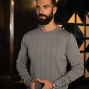 LAZARE™ DROP NEEDLE KNIT - GREY