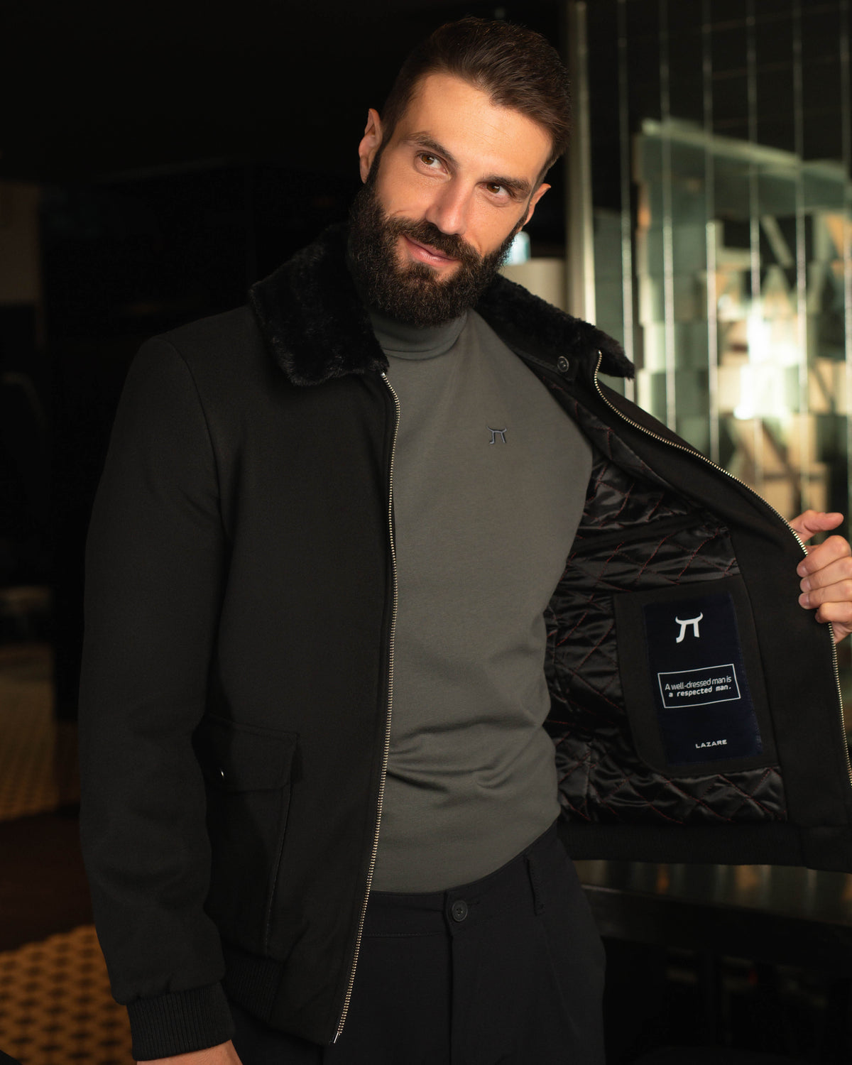 LAZARE™ EVEREST FUR JACKET - BLACK
