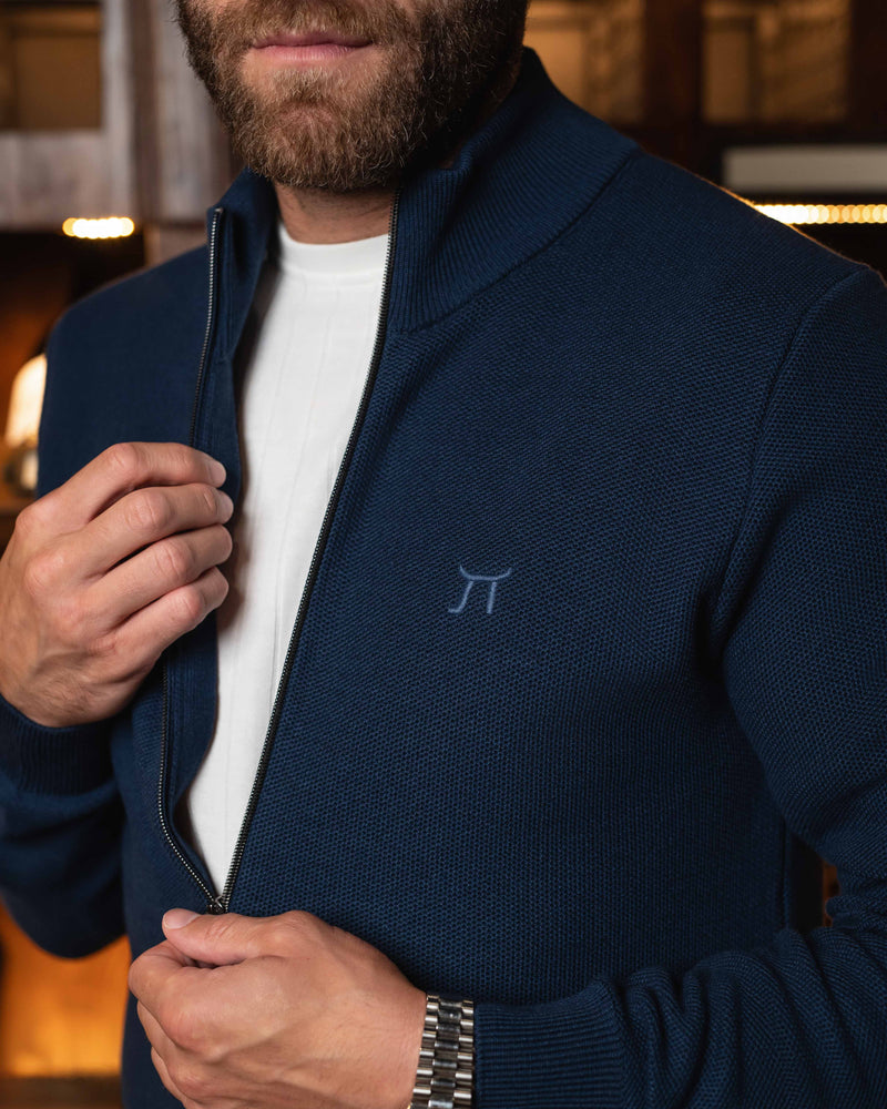 LAZARE™ MILANO ZIP KNIT - NAVY