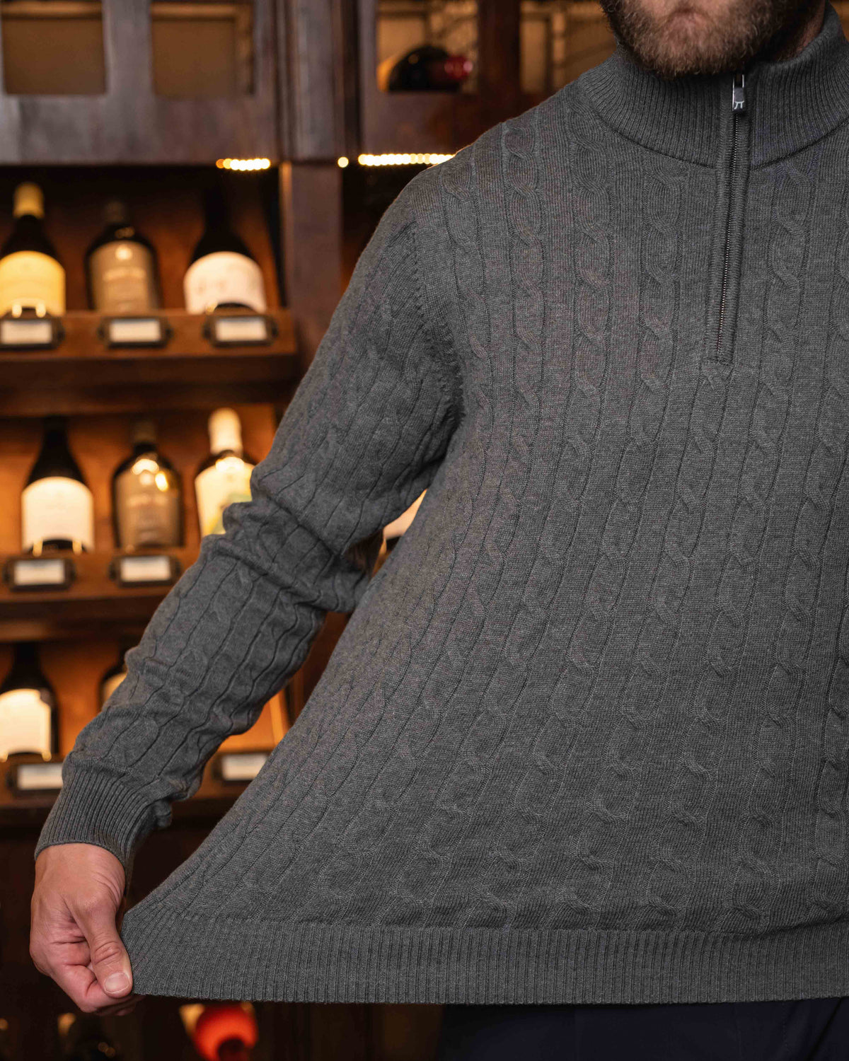 LAZARE™ OXFORD KNIT SWEATER - GREY