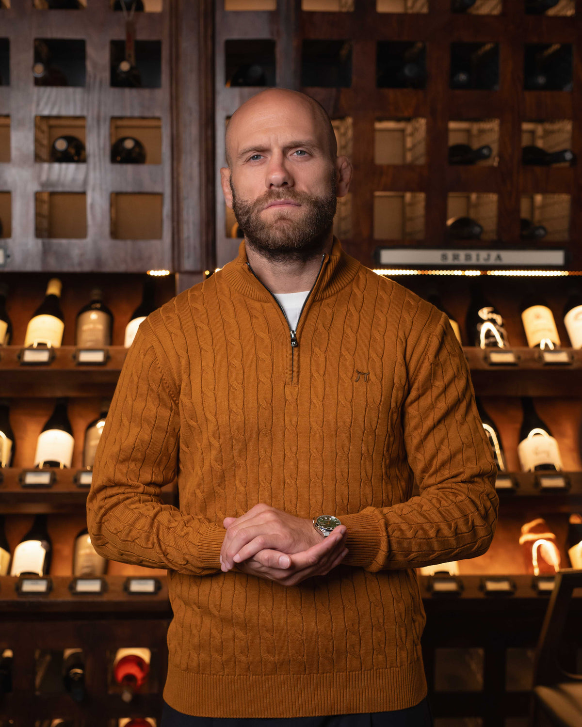 LAZARE™ OXFORD KNIT SWEATER - OCHER