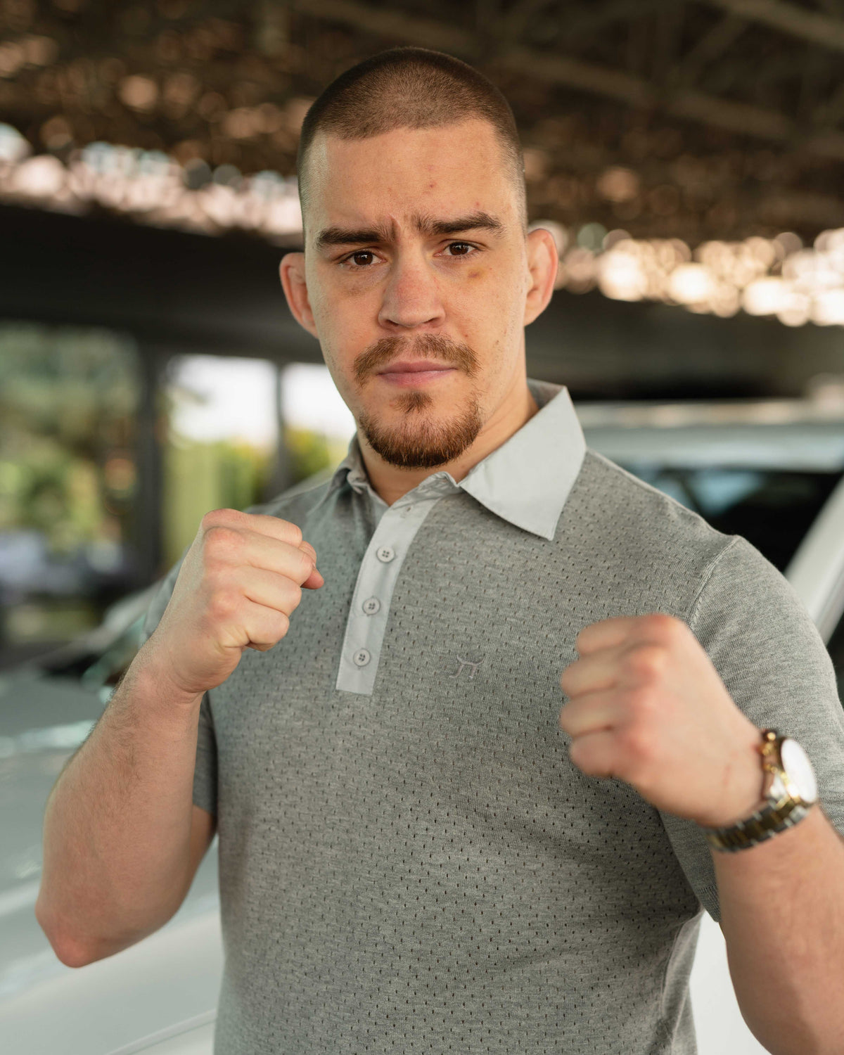 LAZARE™ POLO TECH KNIT - CLASSIC GREY