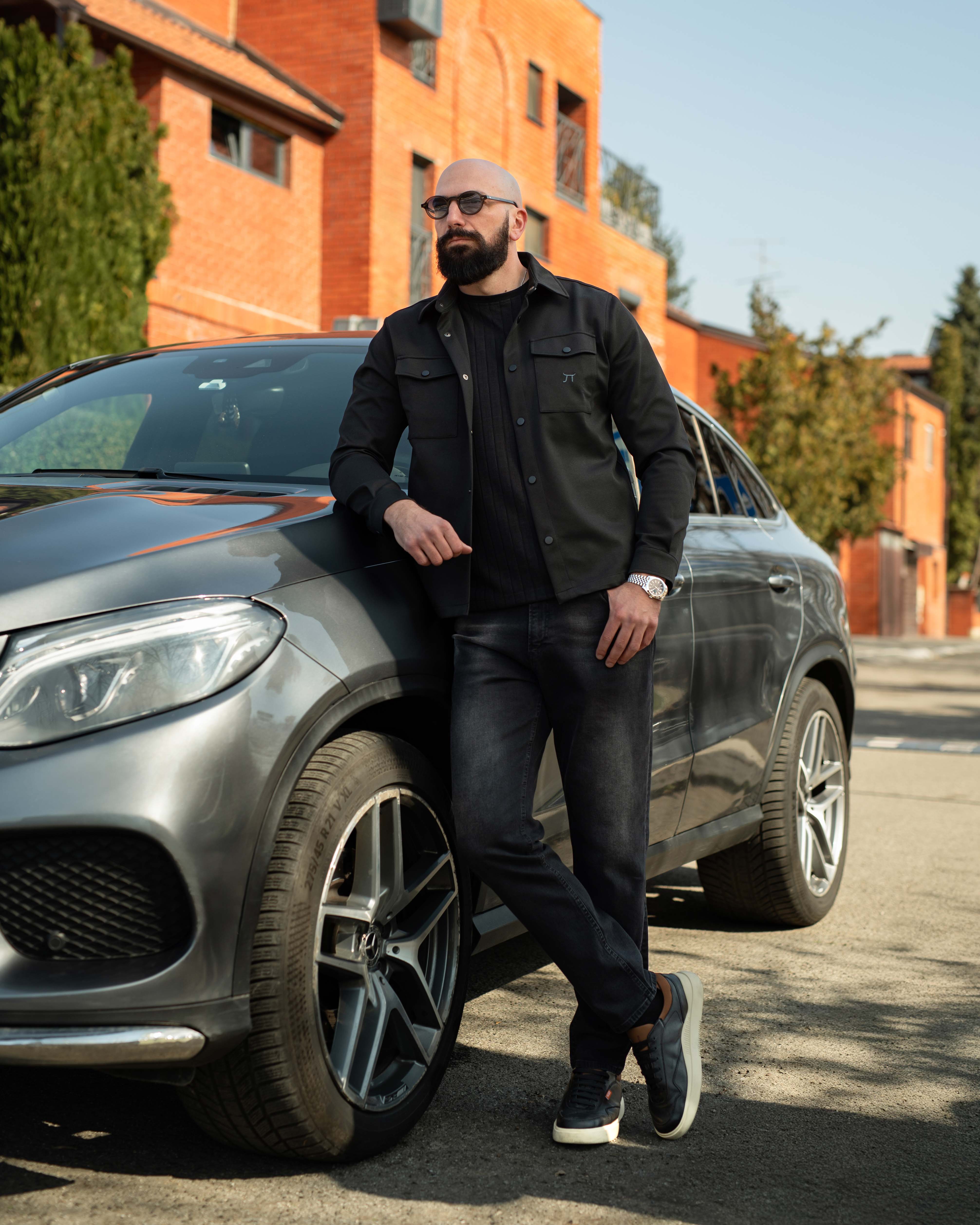 LAZARE™ SOFT CLASSIC OVERSHIRT - BLACK