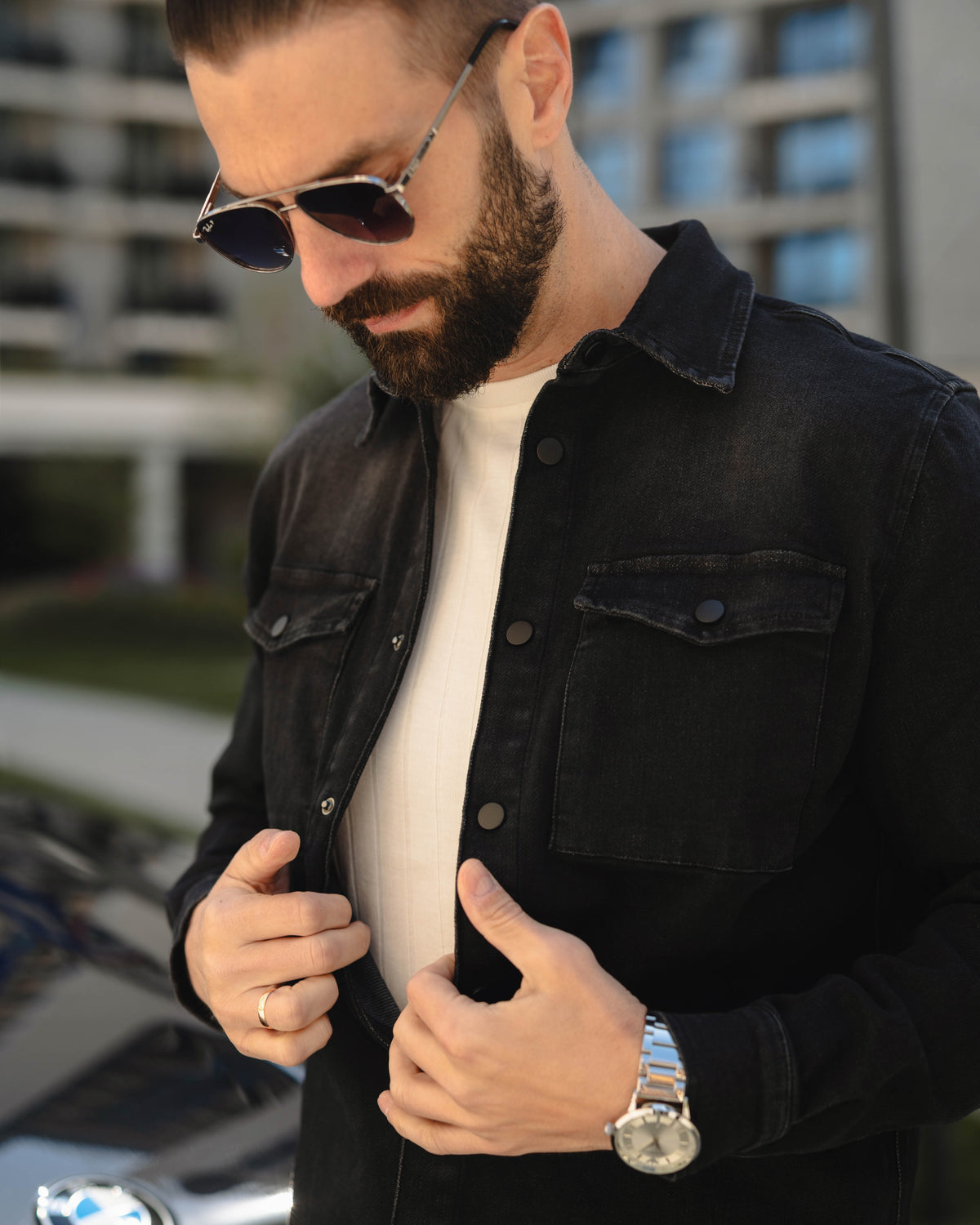 LAZARE™ TEXAS OVERSHIRT - MAT BLACK