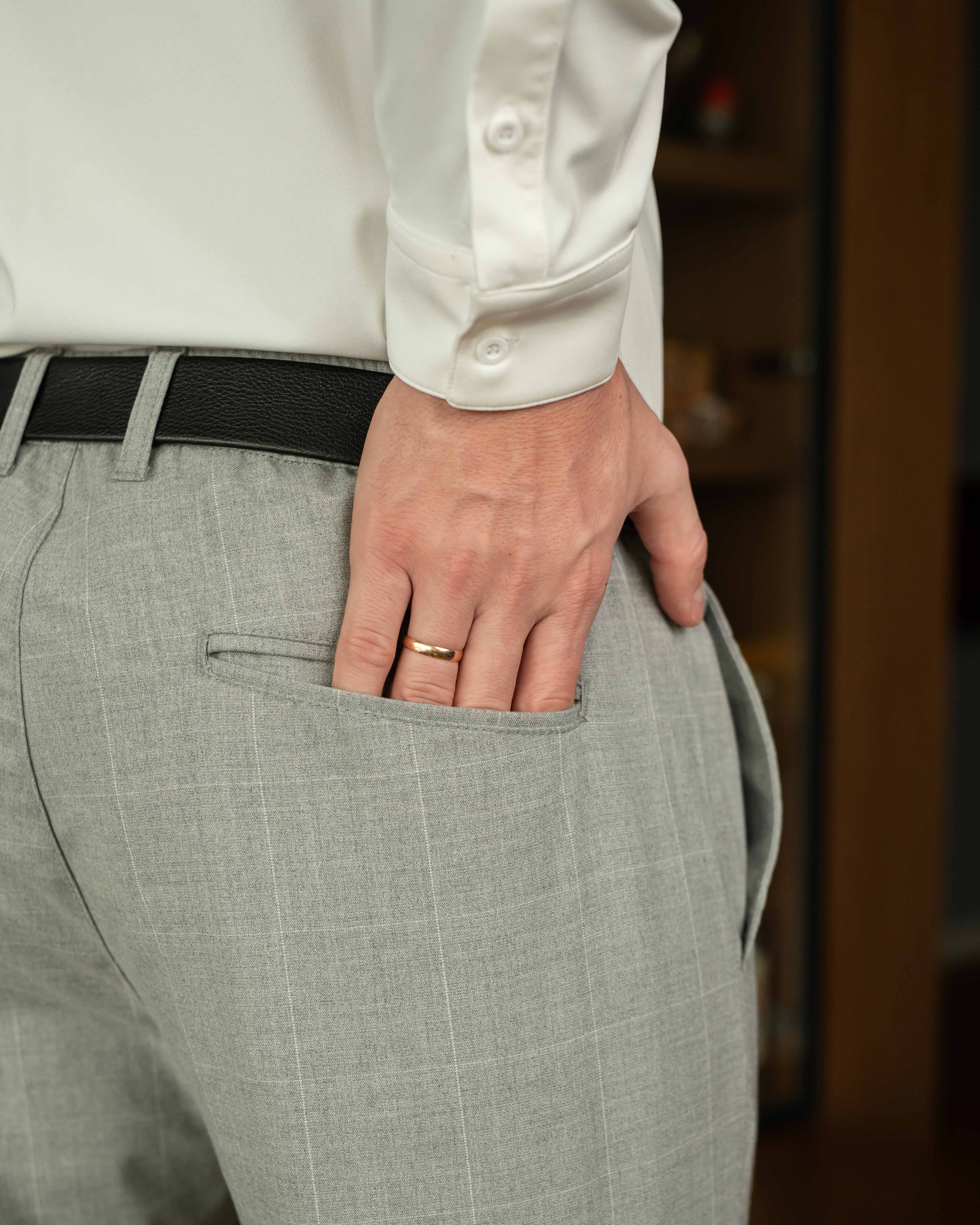 LAZARE™ CHESS GRID PANTS - CLASSIC GREY