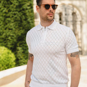 LAZARE™ POLO SHARP ZIP KNIT - WHITE