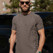 LAZARE™ ZIGZAG T-SHIRT - STONE BROWN