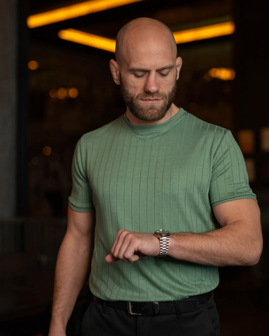 LAZARE™ AZUR LINES T-SHIRT - FRESH GREEN