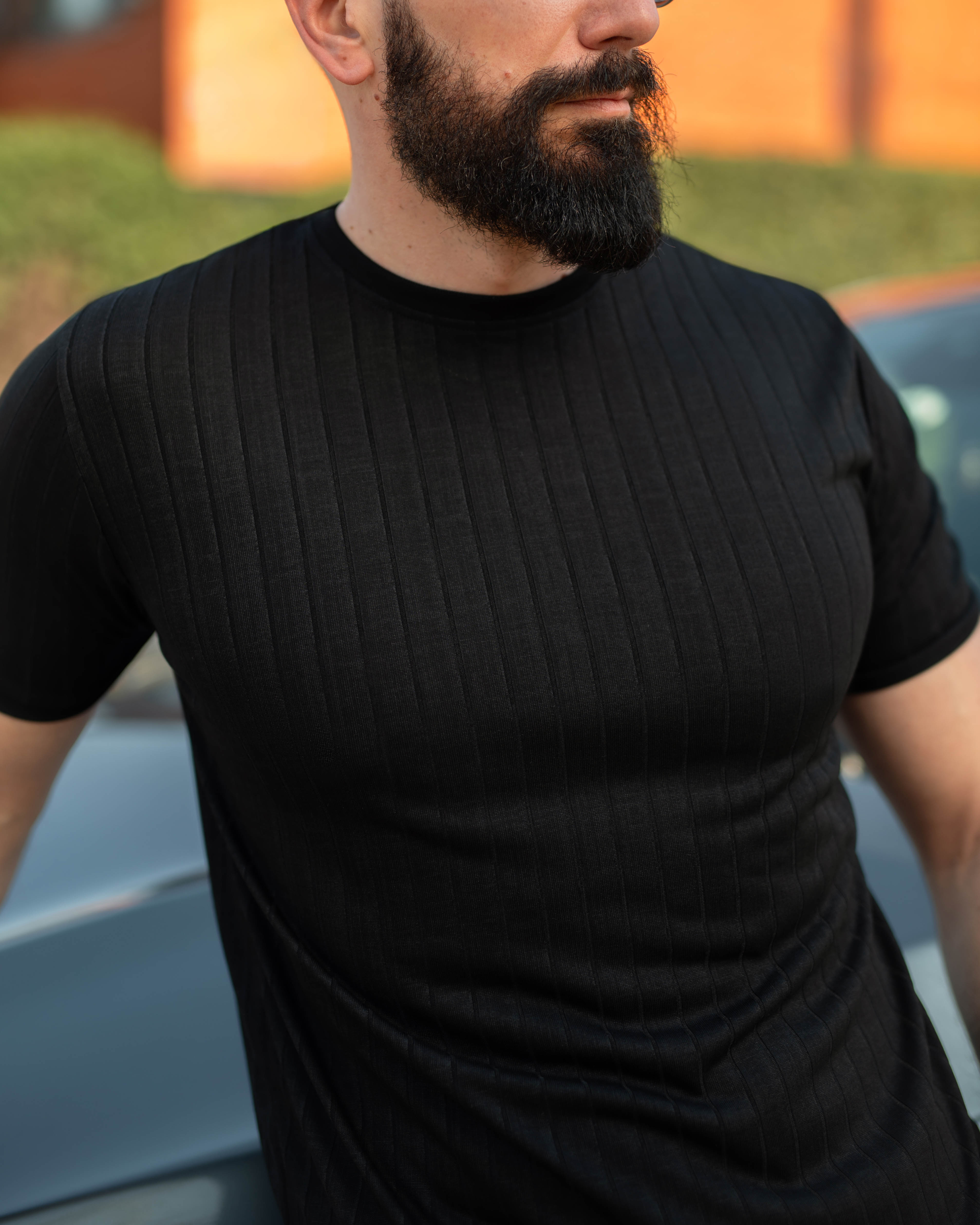 LAZARE™ AZUR LINES T-SHIRT - BLACK