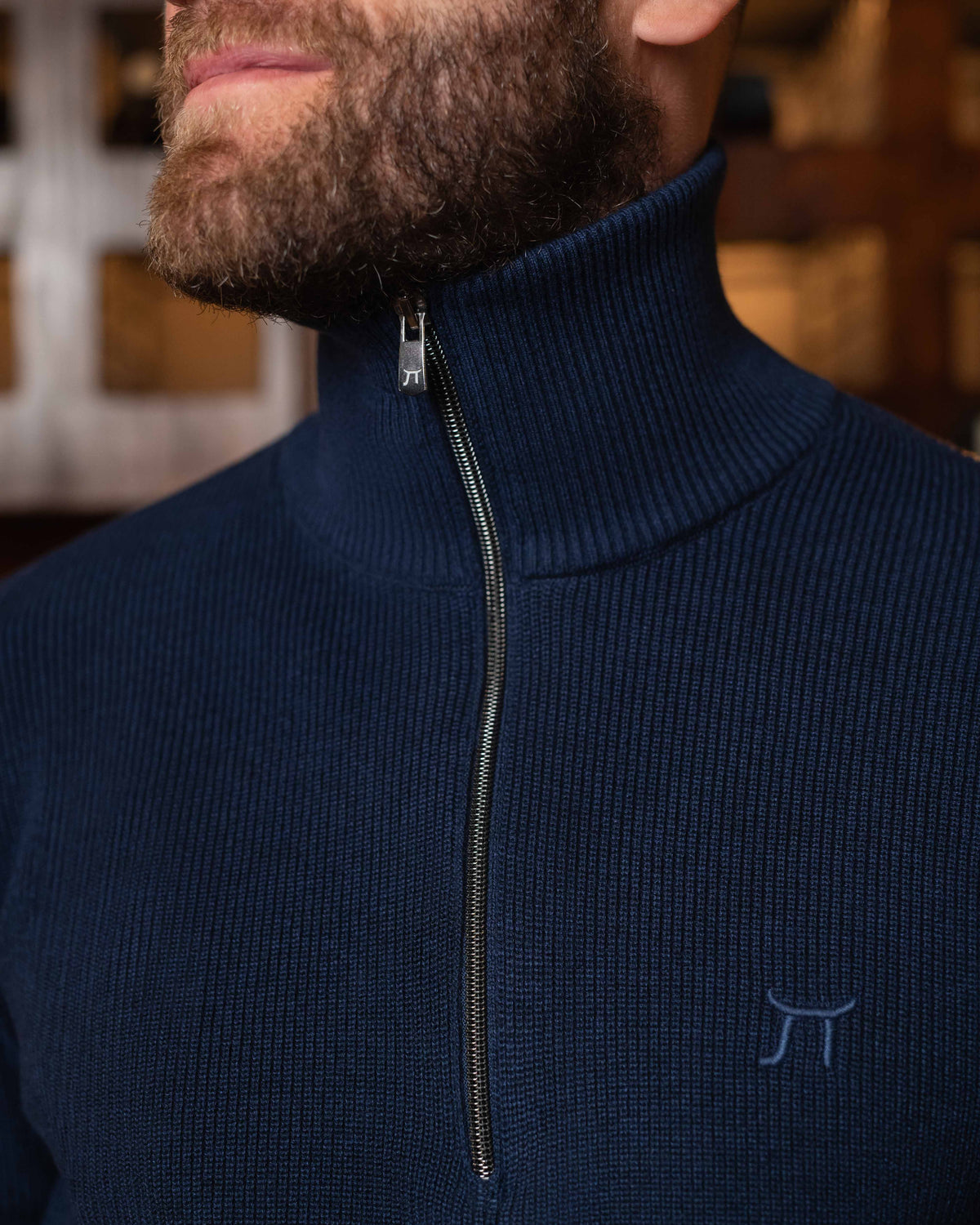LAZARE™ CAMBRIDGE QUARTER-ZIP KNIT - OCEAN NIGHT