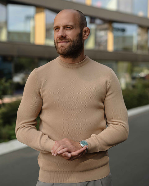 LAZARE™ CLASSIC CREWNECK SWEATER - BEIGE