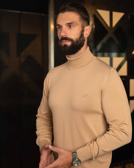 LAZARE™ CLASSIC ROLLNECK - WHITE COFFEE