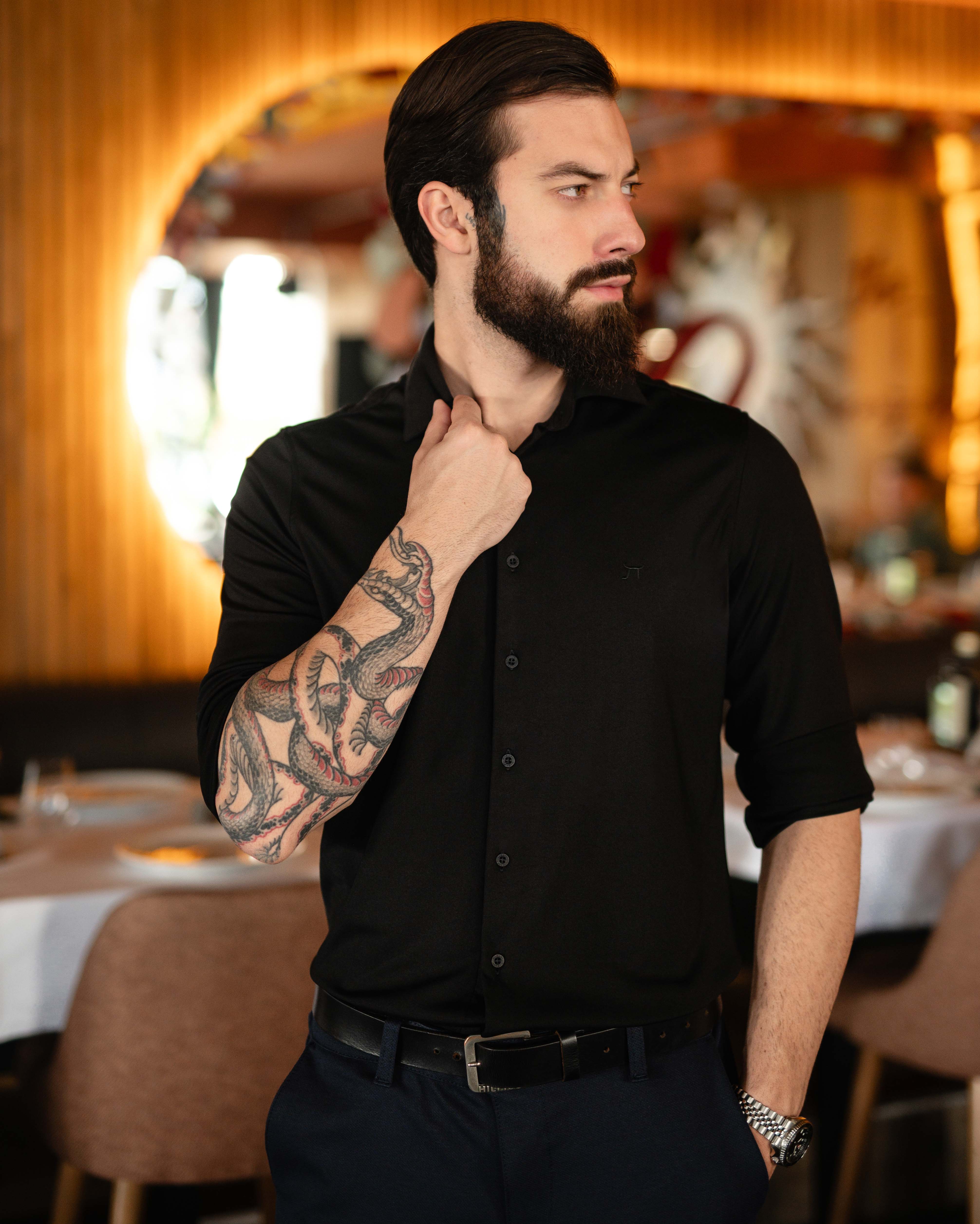 LAZARE™ ULTRAFLEX KOŠULJA - BLACK SATIN