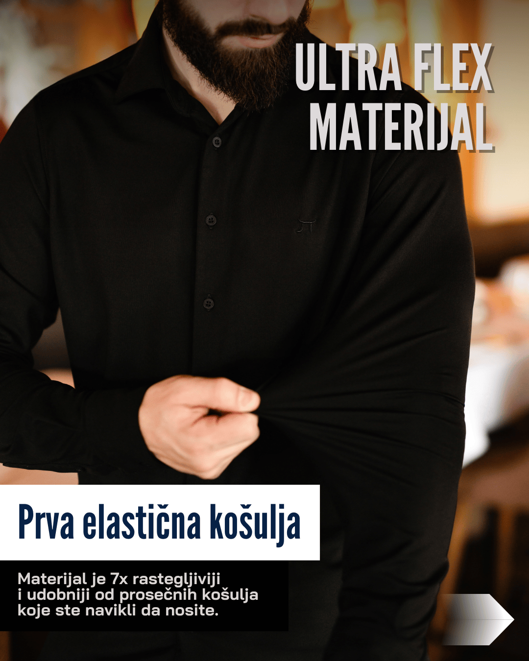 LAZARE™ ULTRAFLEX KOŠULJA - BLACK SATIN