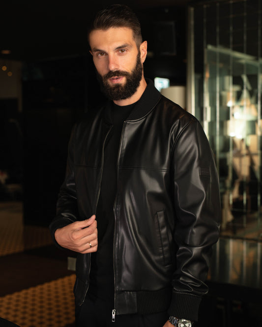 LAZARE™ MARASH LEATHER JACKET - BLACK