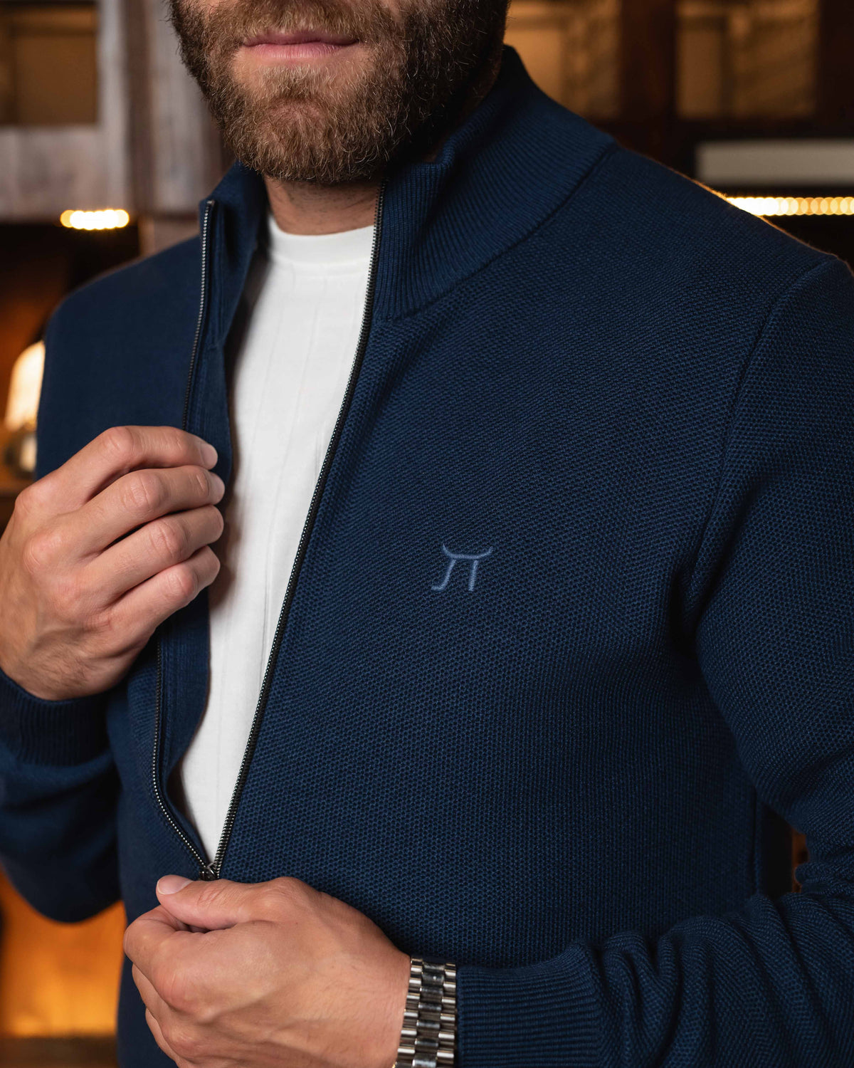 LAZARE™ MILANO ZIP KNIT - NAVY