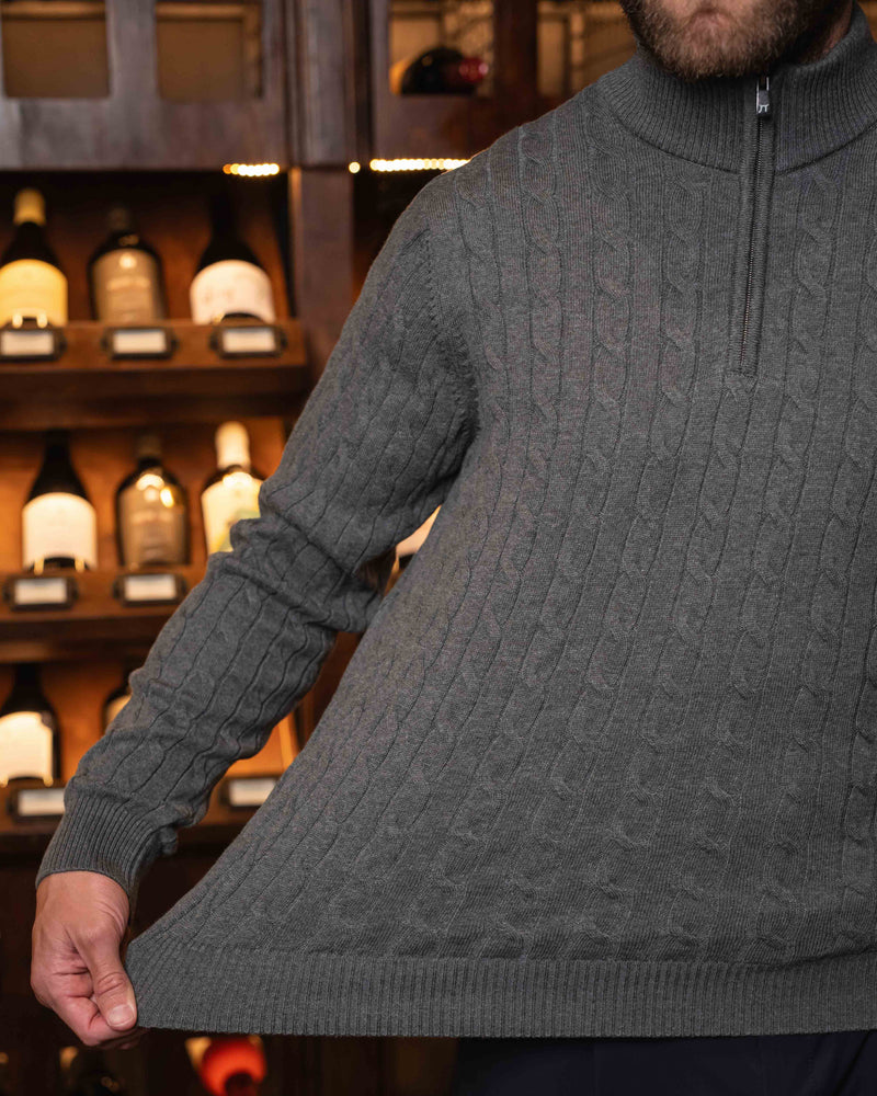 LAZARE™ OXFORD KNIT SWEATER - GREY