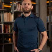 LAZARE™ POLO TECH KNIT - INDIGO BLUE