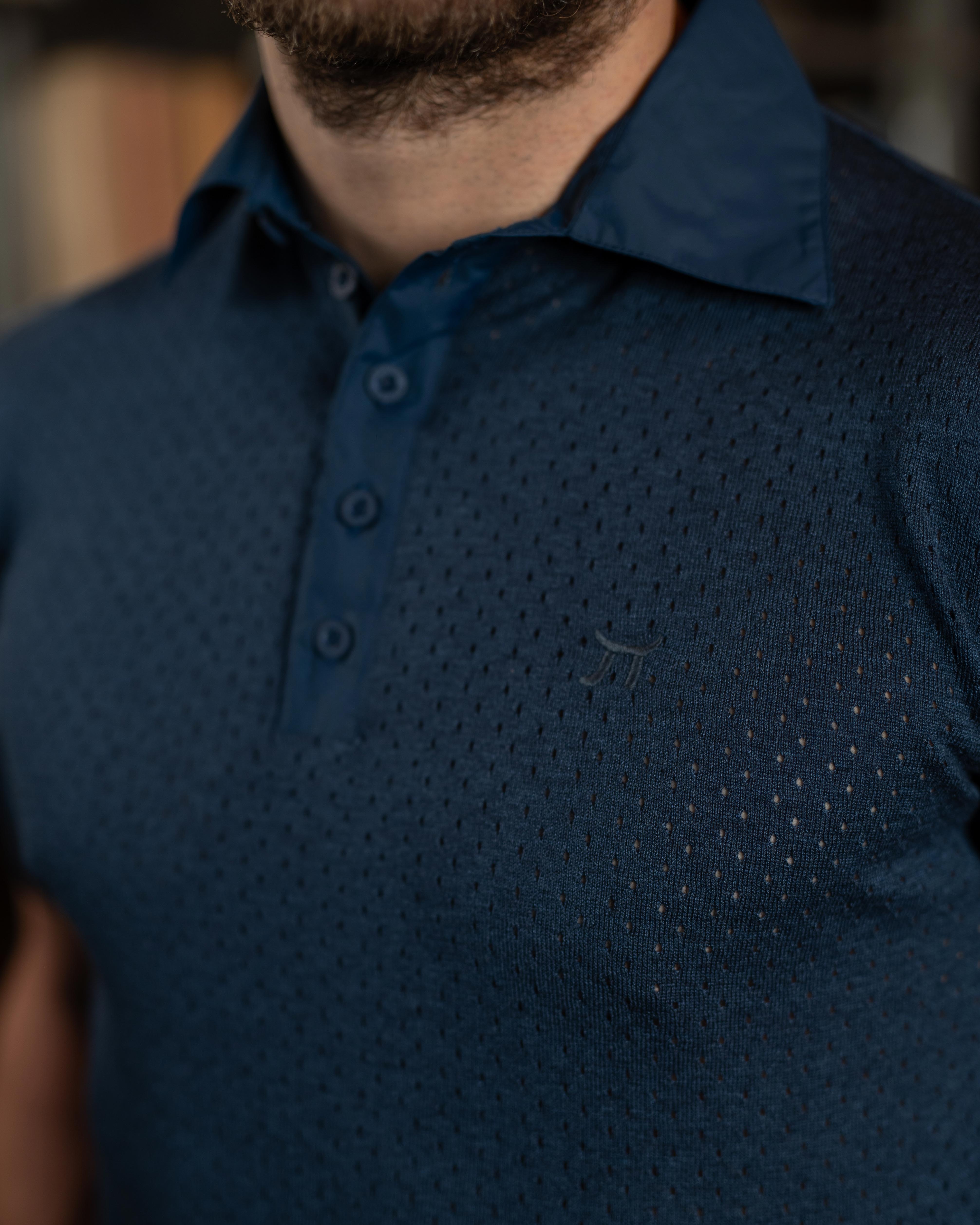 LAZARE™ POLO TECH KNIT - INDIGO BLUE