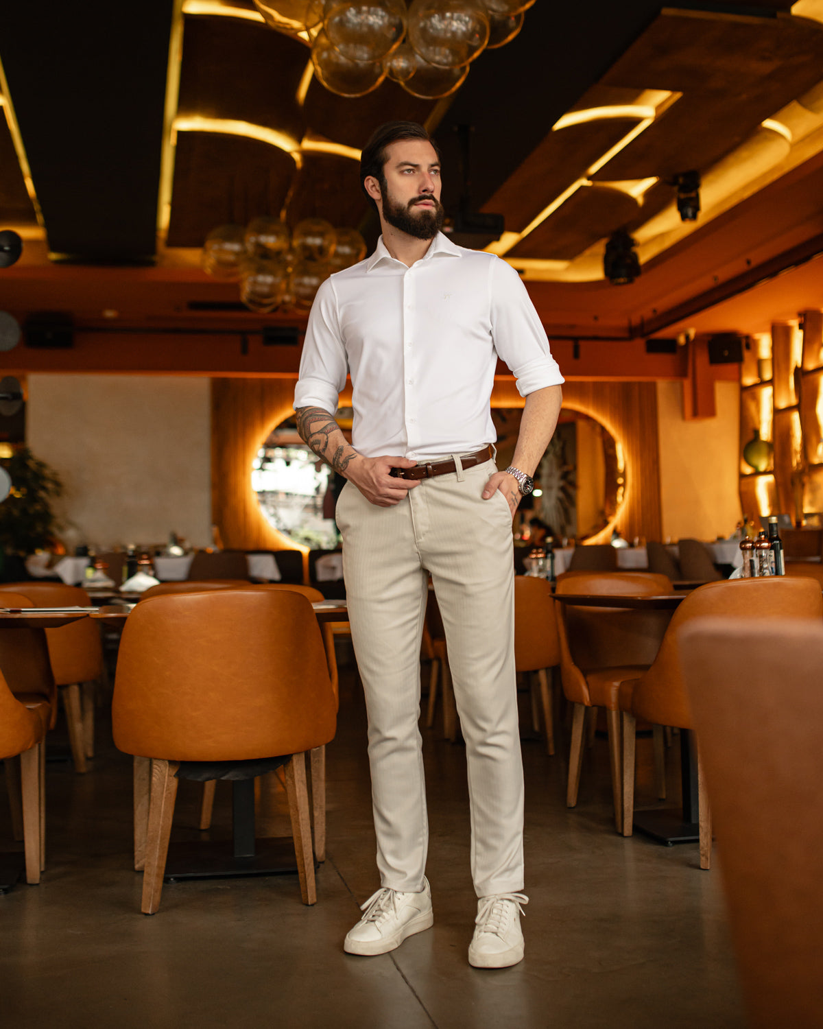 LAZARE™ GENTLE LINES PANTS - LIGHT BEIGE – Lazare
