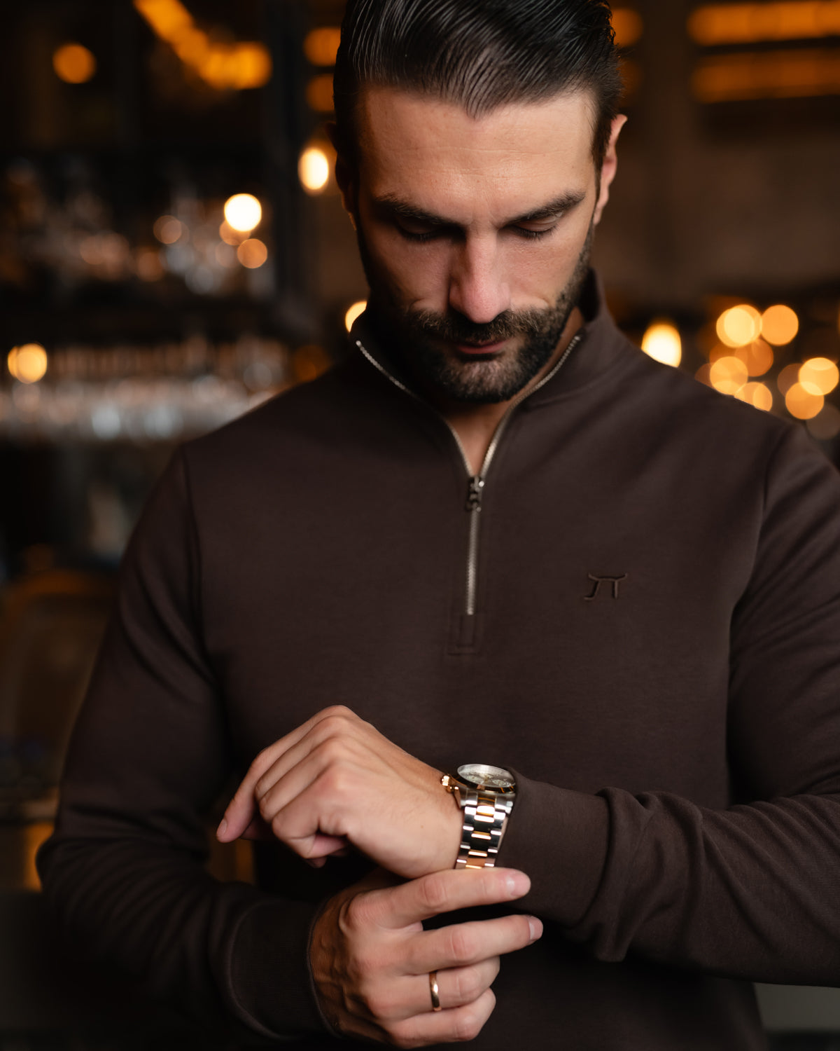 LAZARE™ RICHMOOD QUARTER-ZIP - TOBACCO