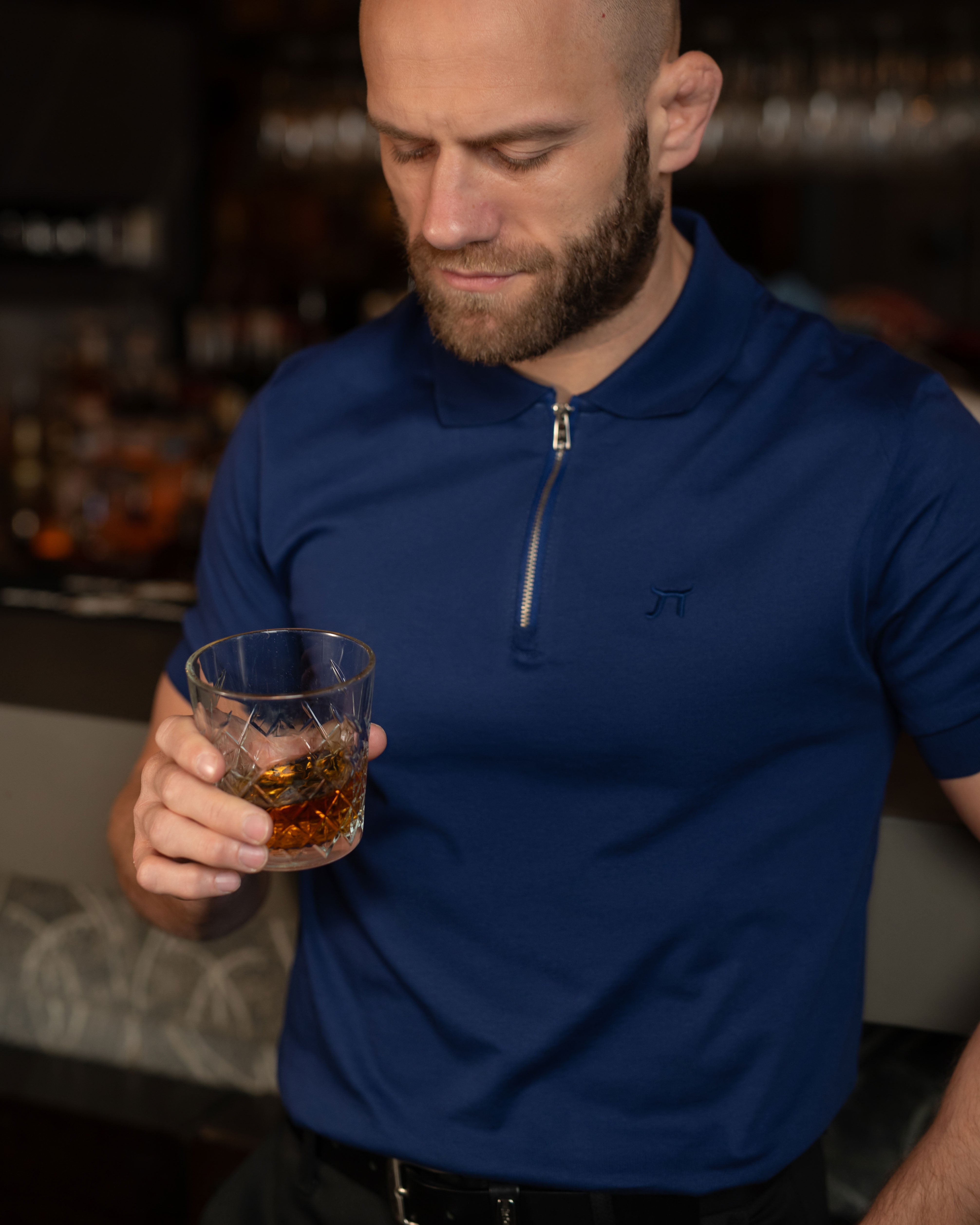 LAZARE™ RIVIERA ZIP POLO - IMPERIAL BLUE – Lazare