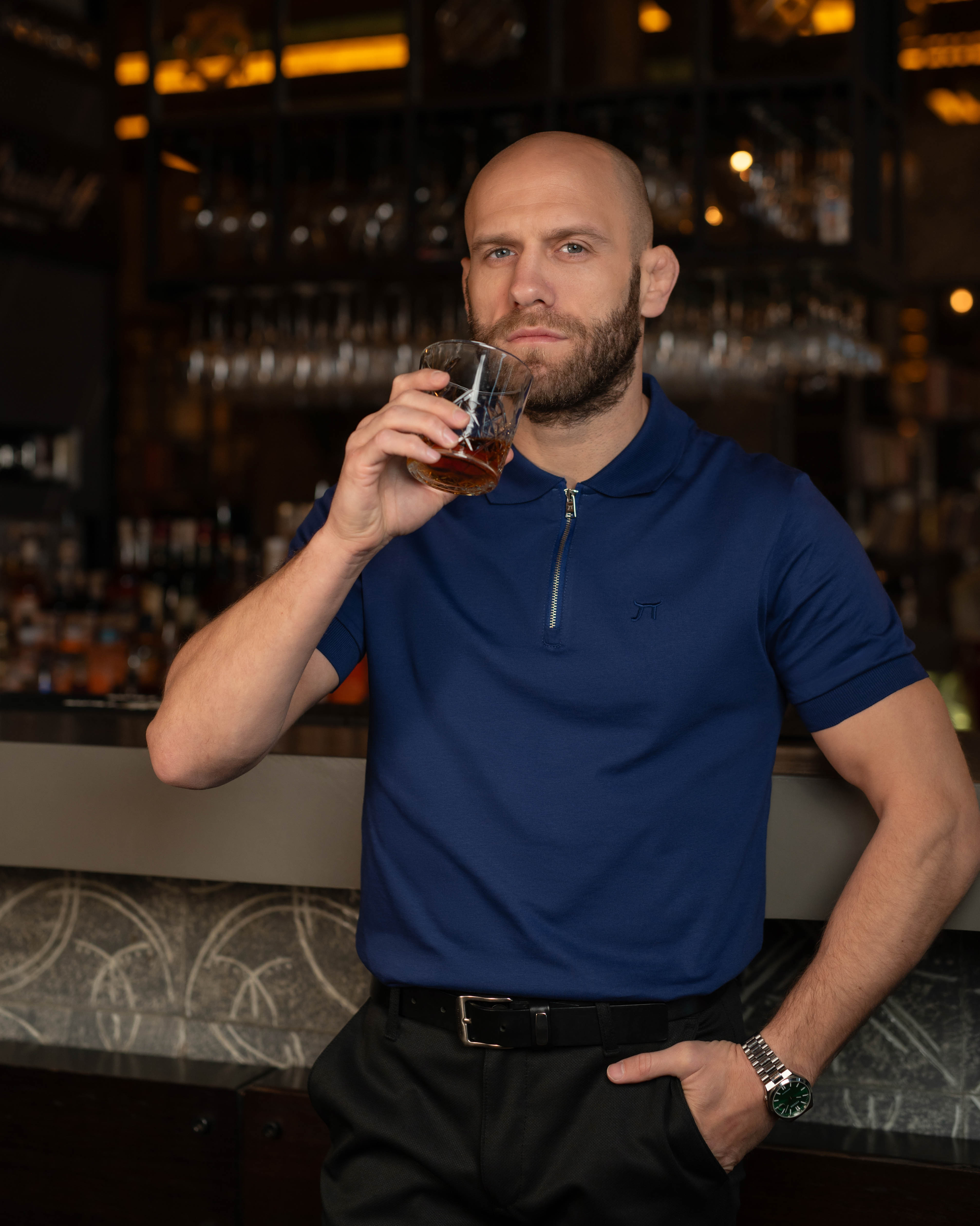 LAZARE™ RIVIERA ZIP POLO - IMPERIAL BLUE