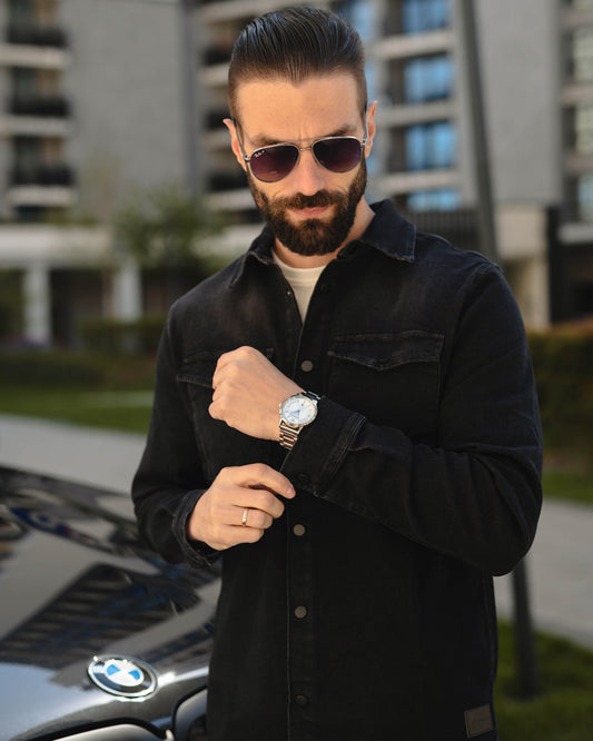 LAZARE™ TEXAS OVERSHIRT - MAT BLACK