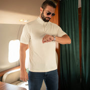 LAZARE™ APOLLO LINES ROLLZIP T-SHIRT - WHITE