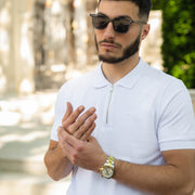 LAZARE™ RIVIERA ZIP POLO - WHITE